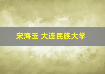 宋海玉 大连民族大学